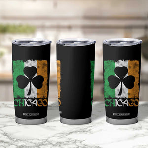 Chicago IL St Patricks Day Tumbler Cup Distressed Shamrock Vintage Irish Flag TS11 Print Your Wear