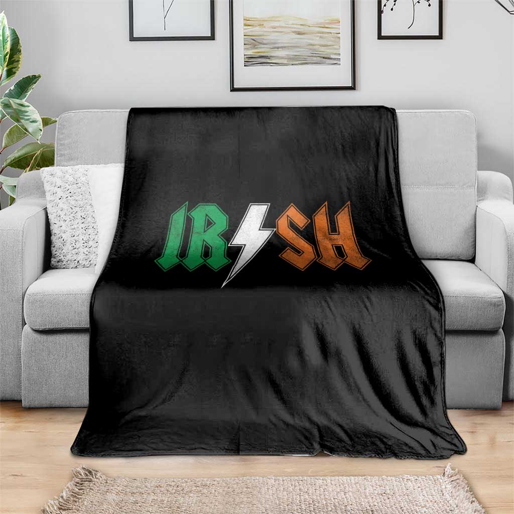 Funny Irish Rocker St Patricks Day Lightning Bolt Rock Music Lover Throw Blanket TS11 Print Your Wear