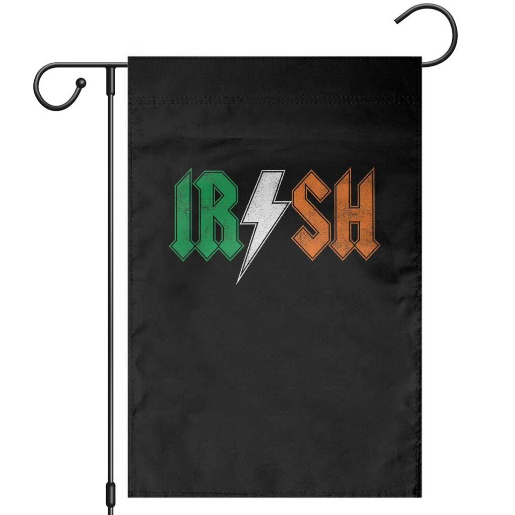 Funny Irish Rocker St Patricks Day Lightning Bolt Rock Music Lover Garden Flag TS11 Black Print Your Wear