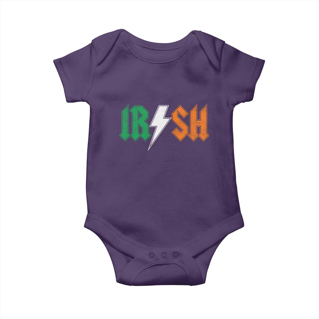 Funny Irish Rocker St Patricks Day Lightning Bolt Rock Music Lover Baby Onesie TS11 Purple Print Your Wear