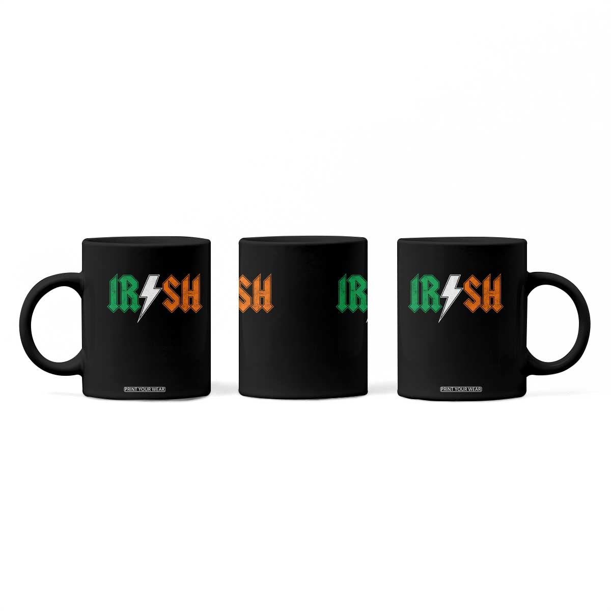 Funny Irish Rocker St Patricks Day Lightning Bolt Rock Music Lover Coffee Mug TS11 Print Your Wear