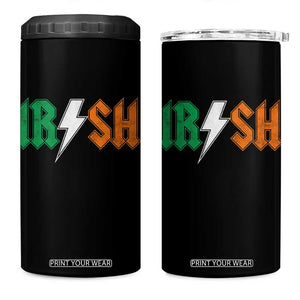 Funny Irish Rocker St Patricks Day Lightning Bolt Rock Music Lover 4 in 1 Can Cooler Tumbler TS11 One Size: 16 oz Black Print Your Wear