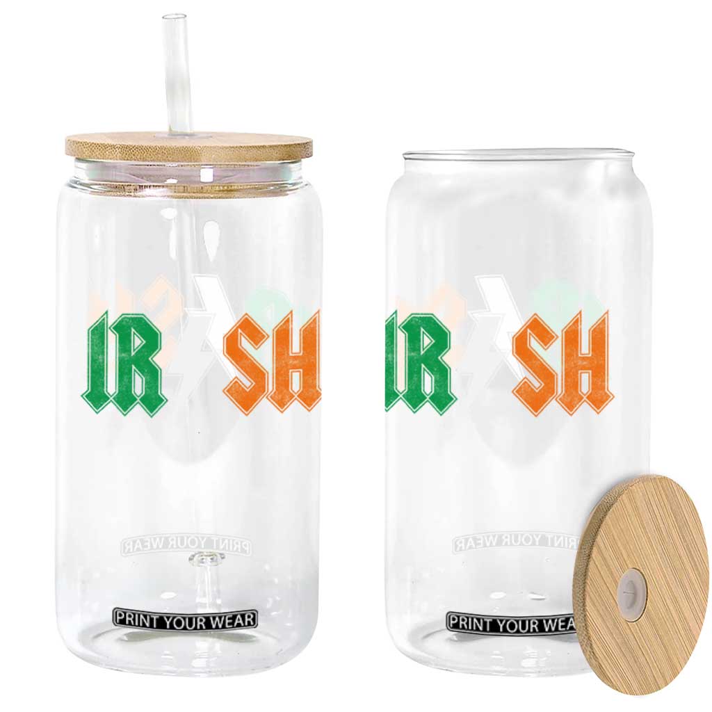 Funny Irish Rocker St Patricks Day Lightning Bolt Rock Music Lover Glass Can TS11 Print Your Wear