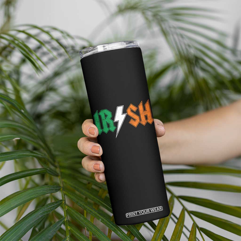 Funny Irish Rocker St Patricks Day Lightning Bolt Rock Music Lover Skinny Tumbler TS11 Print Your Wear