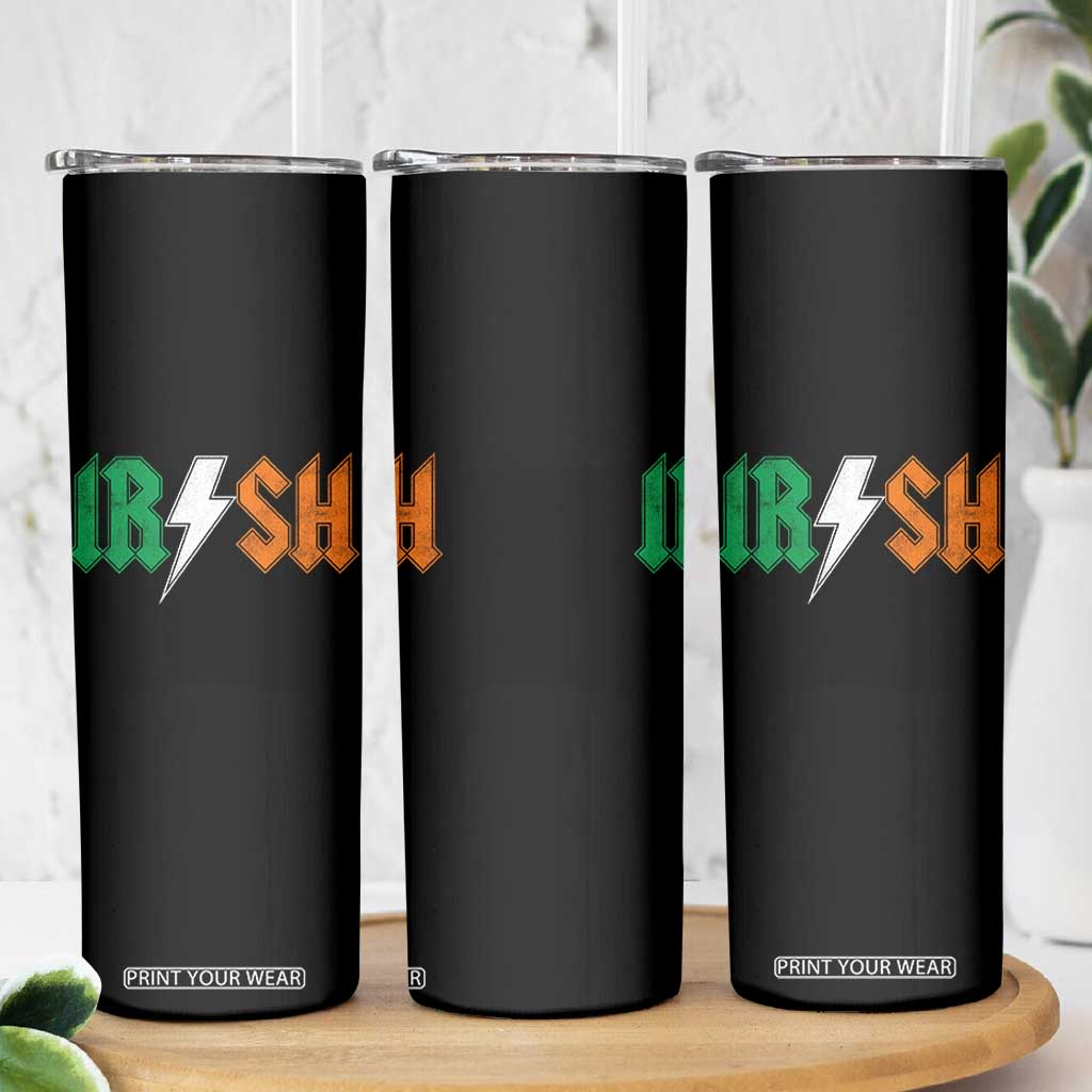 Funny Irish Rocker St Patricks Day Lightning Bolt Rock Music Lover Skinny Tumbler TS11 Print Your Wear