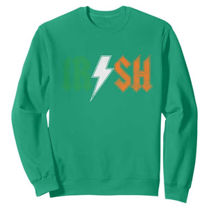 Funny Irish Rocker St Patricks Day Lightning Bolt Rock Music Lover Sweatshirt TS11 Irish Green Print Your Wear