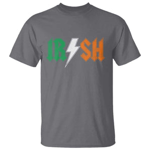 Funny Irish Rocker St Patricks Day Lightning Bolt Rock Music Lover T Shirt TS11 Charcoal Print Your Wear