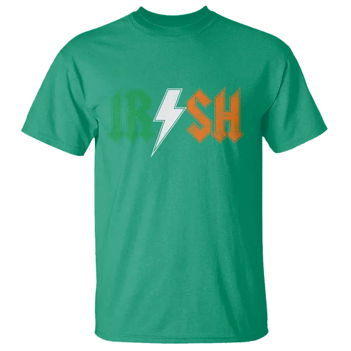 Funny Irish Rocker St Patricks Day Lightning Bolt Rock Music Lover T Shirt TS11 Irish Green Print Your Wear