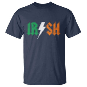 Funny Irish Rocker St Patricks Day Lightning Bolt Rock Music Lover T Shirt TS11 Navy Print Your Wear