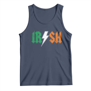 Funny Irish Rocker St Patricks Day Lightning Bolt Rock Music Lover Tank Top TS11 Navy Print Your Wear