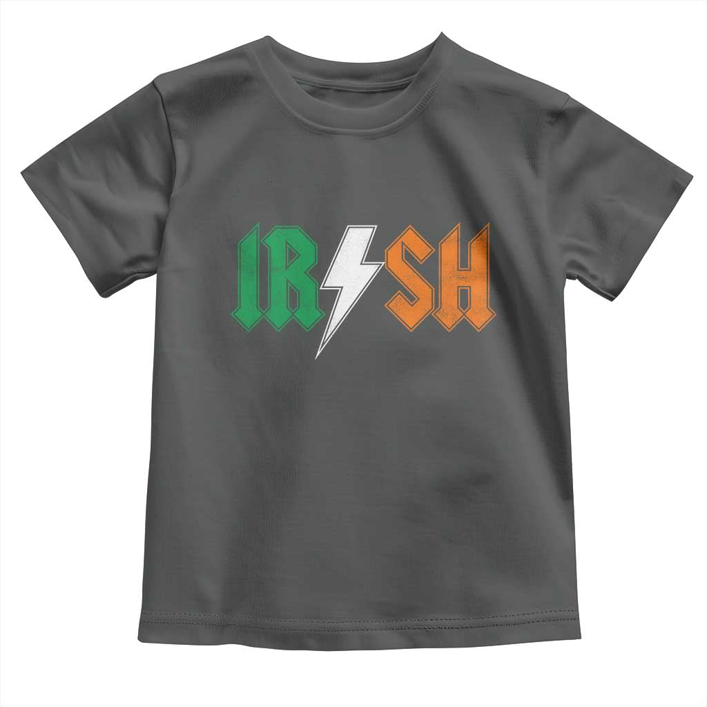 Funny Irish Rocker St Patricks Day Lightning Bolt Rock Music Lover Toddler T Shirt TS11 Dark Heather Print Your Wear