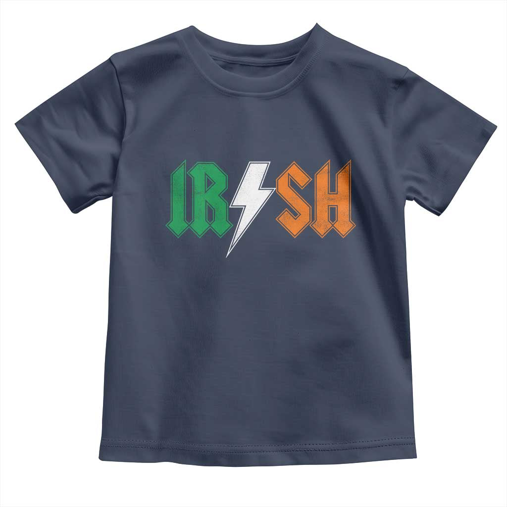 Funny Irish Rocker St Patricks Day Lightning Bolt Rock Music Lover Toddler T Shirt TS11 Navy Print Your Wear
