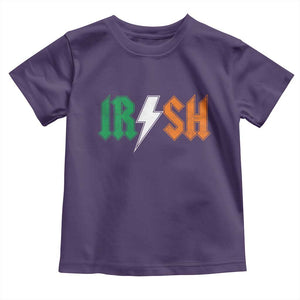 Funny Irish Rocker St Patricks Day Lightning Bolt Rock Music Lover Toddler T Shirt TS11 Purple Print Your Wear