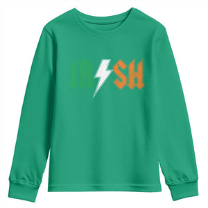 Funny Irish Rocker St Patricks Day Lightning Bolt Rock Music Lover Youth Sweatshirt TS11 Irish Green Print Your Wear