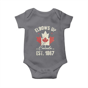 Elbows Up Canada EST 1867 Baby Onesie True North Strong and Free Proud Canadian Maple Leaf TS11 Charcoal Print Your Wear