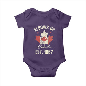 Elbows Up Canada EST 1867 Baby Onesie True North Strong and Free Proud Canadian Maple Leaf TS11 Purple Print Your Wear