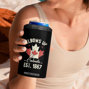 Elbows Up Canada EST 1867 4 in 1 Can Cooler Tumbler True North Strong and Free Proud Canadian Maple Leaf TS11 Print Your Wear
