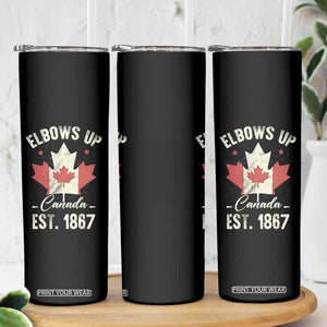 Elbows Up Canada EST 1867 Skinny Tumbler True North Strong and Free Proud Canadian Maple Leaf TS11 Print Your Wear