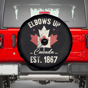 Elbows Up Canada EST 1867 Spare Tire Cover True North Strong and Free Proud Canadian Maple Leaf TS11 Black Print Your Wear