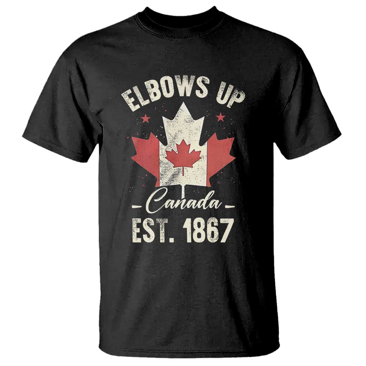 Elbows Up Canada EST 1867 T Shirt True North Strong and Free Proud Canadian Maple Leaf TS11 Black Print Your Wear