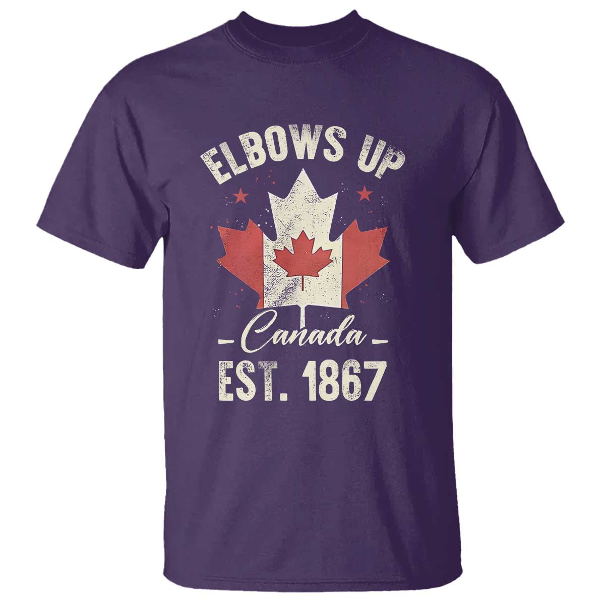 Elbows Up Canada EST 1867 T Shirt True North Strong and Free Proud Canadian Maple Leaf TS11 Purple Print Your Wear