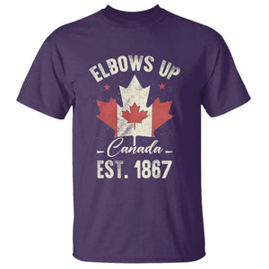 Elbows Up Canada EST 1867 T Shirt True North Strong and Free Proud Canadian Maple Leaf TS11 Purple Print Your Wear