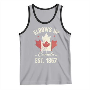 Elbows Up Canada EST 1867 Tank Top True North Strong and Free Proud Canadian Maple Leaf TS11 Athletic Heather Black Print Your Wear
