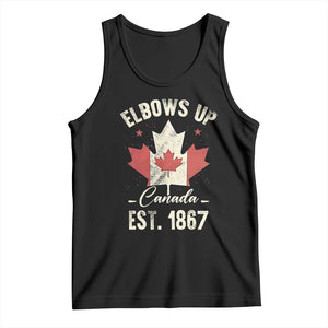 Elbows Up Canada EST 1867 Tank Top True North Strong and Free Proud Canadian Maple Leaf TS11 Black Print Your Wear