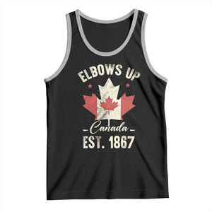 Elbows Up Canada EST 1867 Tank Top True North Strong and Free Proud Canadian Maple Leaf TS11 Black Athletic Heather Print Your Wear