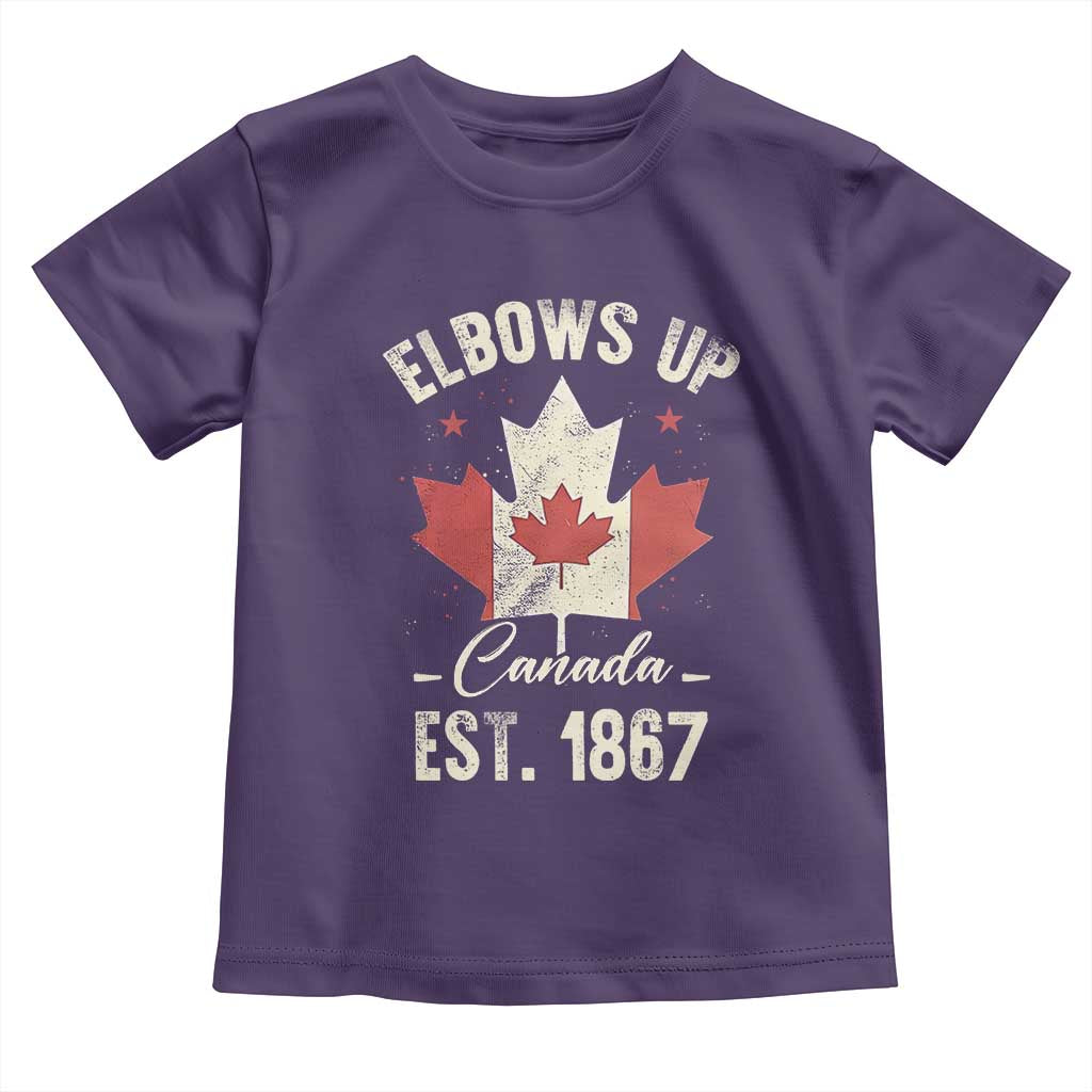 Elbows Up Canada EST 1867 Toddler T Shirt True North Strong and Free Proud Canadian Maple Leaf TS11 Purple Print Your Wear