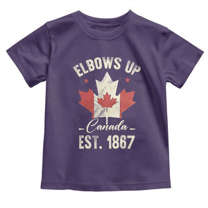 Elbows Up Canada EST 1867 Toddler T Shirt True North Strong and Free Proud Canadian Maple Leaf TS11 Purple Print Your Wear