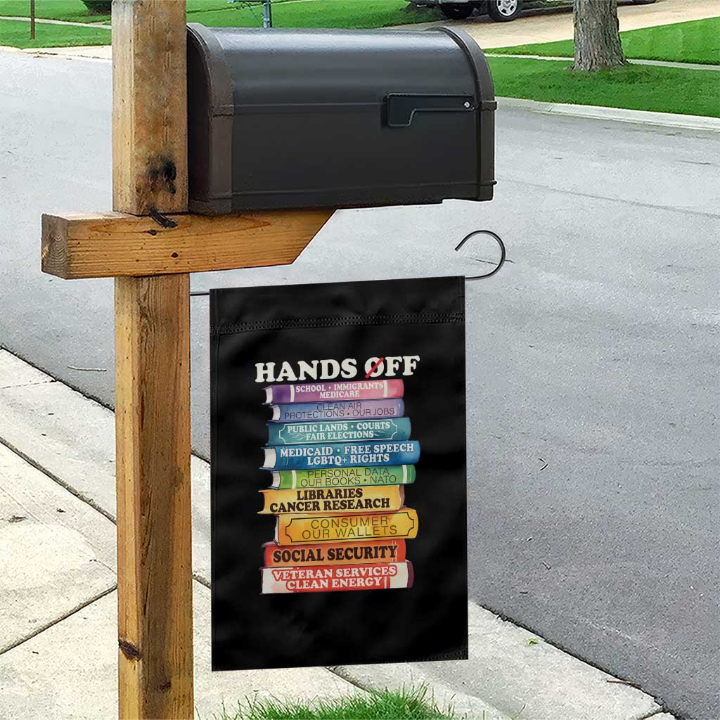 Hands Off Garden Flag Social Security And Medicare Protest Colorful Books TS11 Print Your Wear