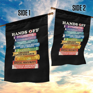 Hands Off Garden Flag Social Security And Medicare Protest Colorful Books TS11 Print Your Wear