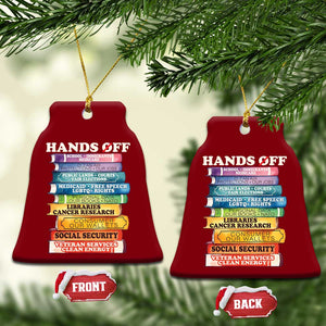 Hands Off Ceramic Ornament Social Security And Medicare Protest Colorful Books TS11 Print Your Wear