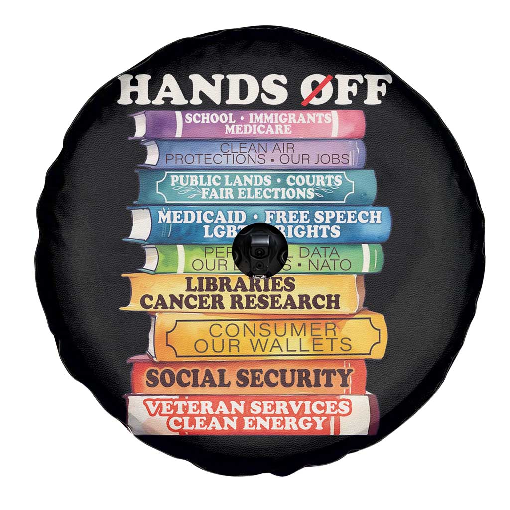 Hands Off Spare Tire Cover Social Security And Medicare Protest Colorful Books TS11 Print Your Wear
