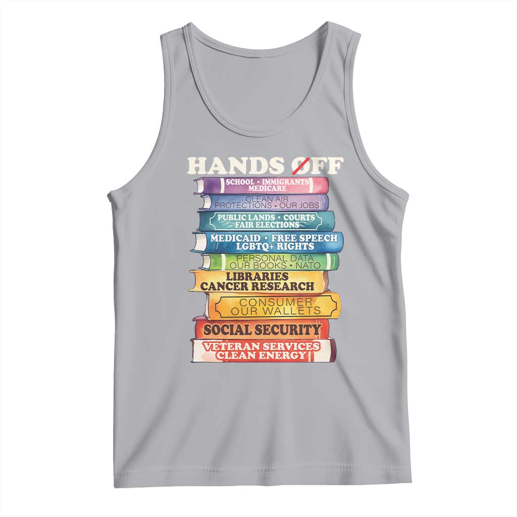 Hands Off Tank Top Social Security And Medicare Protest Colorful Books TS11 Athletic Heather Print Your Wear
