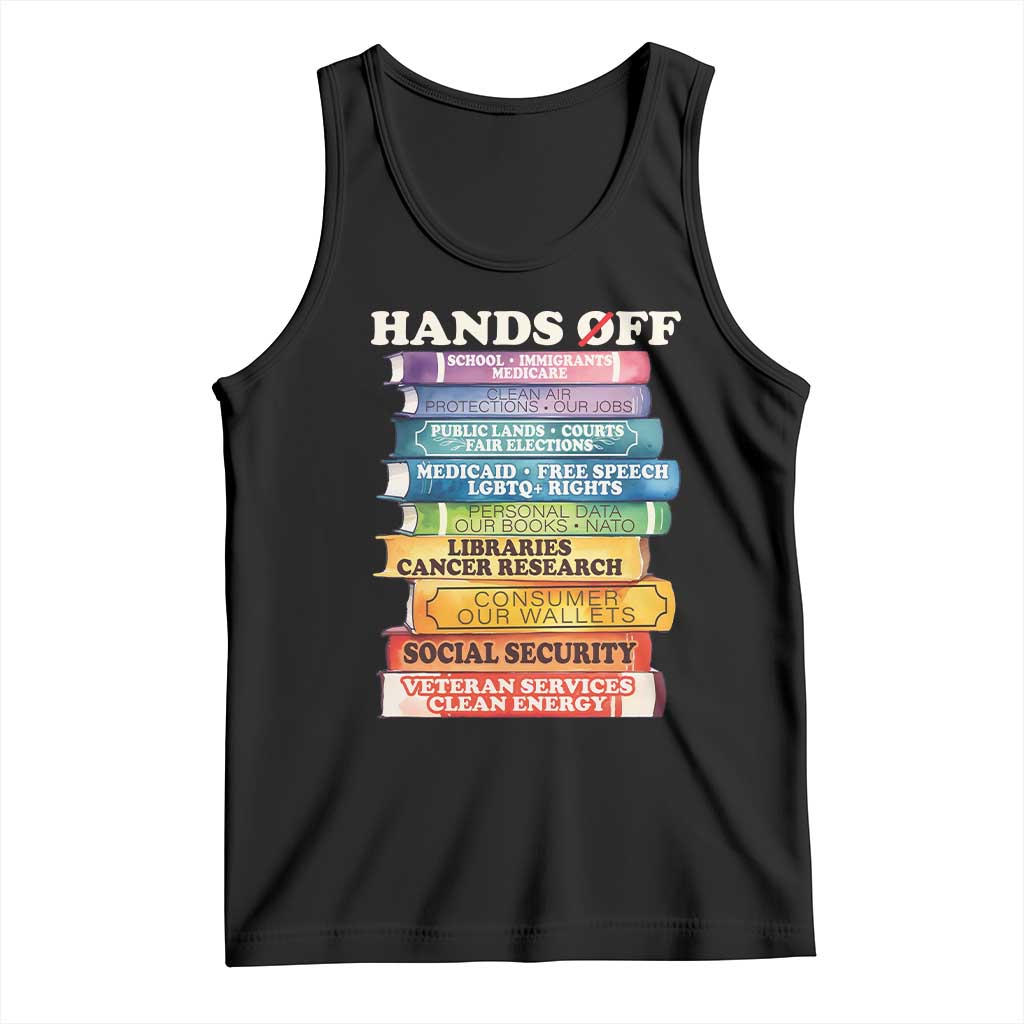 Hands Off Tank Top Social Security And Medicare Protest Colorful Books TS11 Black Print Your Wear