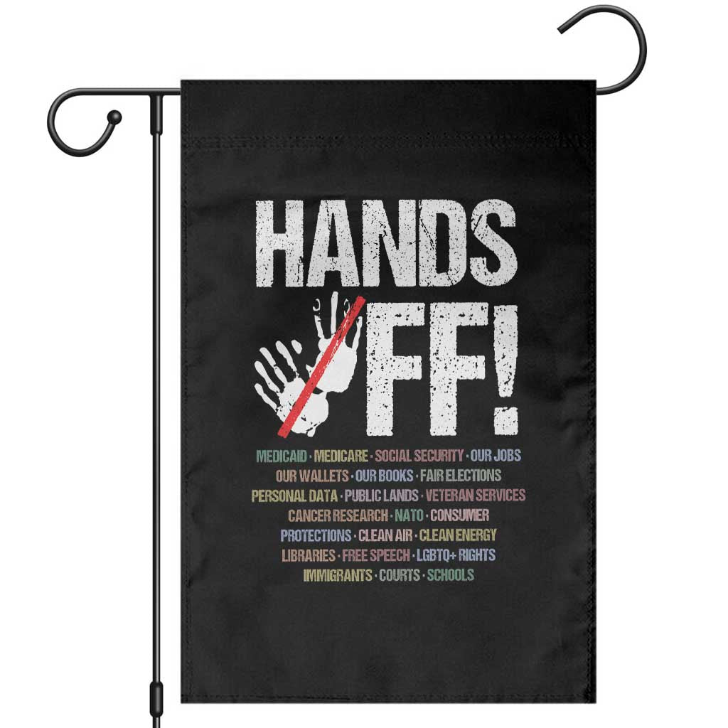 Hands Off Garden Flag Social Security And Medicare Protest Vintage Hand Print TS11 Black Print Your Wear