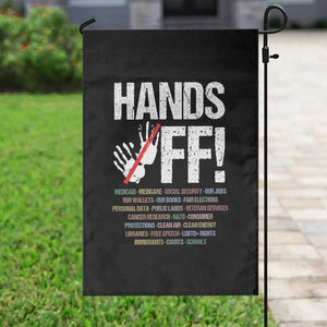Hands Off Garden Flag Social Security And Medicare Protest Vintage Hand Print TS11 Print Your Wear