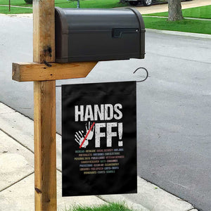 Hands Off Garden Flag Social Security And Medicare Protest Vintage Hand Print TS11 Print Your Wear