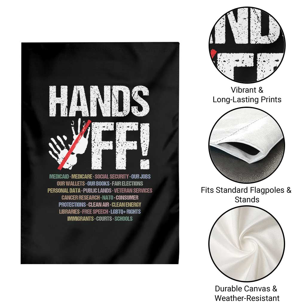 Hands Off Garden Flag Social Security And Medicare Protest Vintage Hand Print TS11 Print Your Wear