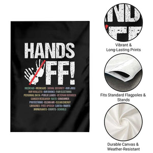 Hands Off Garden Flag Social Security And Medicare Protest Vintage Hand Print TS11 Print Your Wear