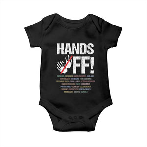 Hands Off Baby Onesie Social Security And Medicare Protest Vintage Hand Print TS11 Black Print Your Wear