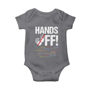 Hands Off Baby Onesie Social Security And Medicare Protest Vintage Hand Print TS11 Charcoal Print Your Wear