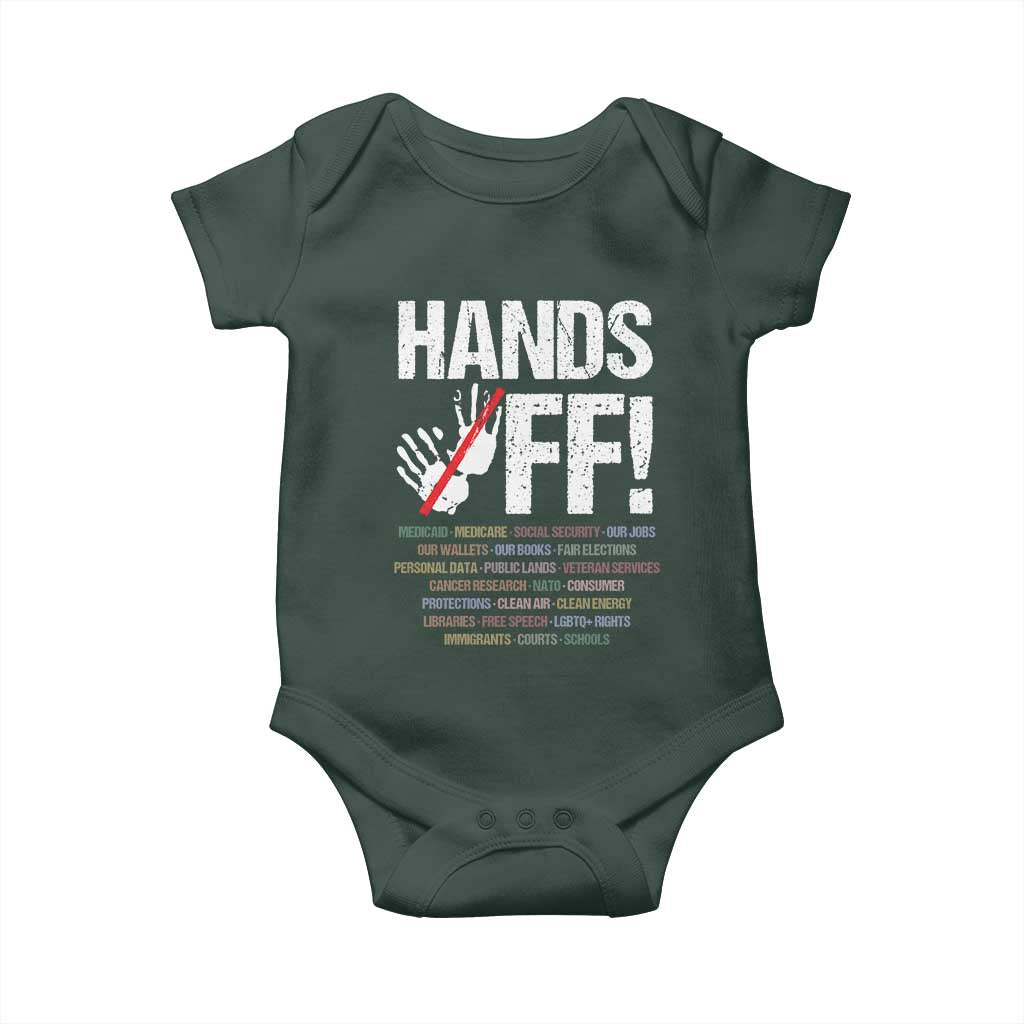 Hands Off Baby Onesie Social Security And Medicare Protest Vintage Hand Print TS11 Print Your Wear