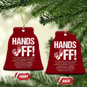 Hands Off Ceramic Ornament Social Security And Medicare Protest Vintage Hand Print TS11 Print Your Wear