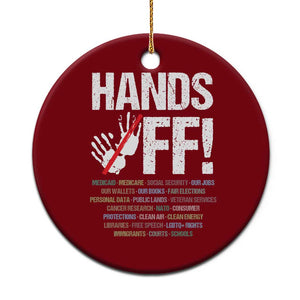 Hands Off Ceramic Ornament Social Security And Medicare Protest Vintage Hand Print TS11 1pc Red Print Your Wear
