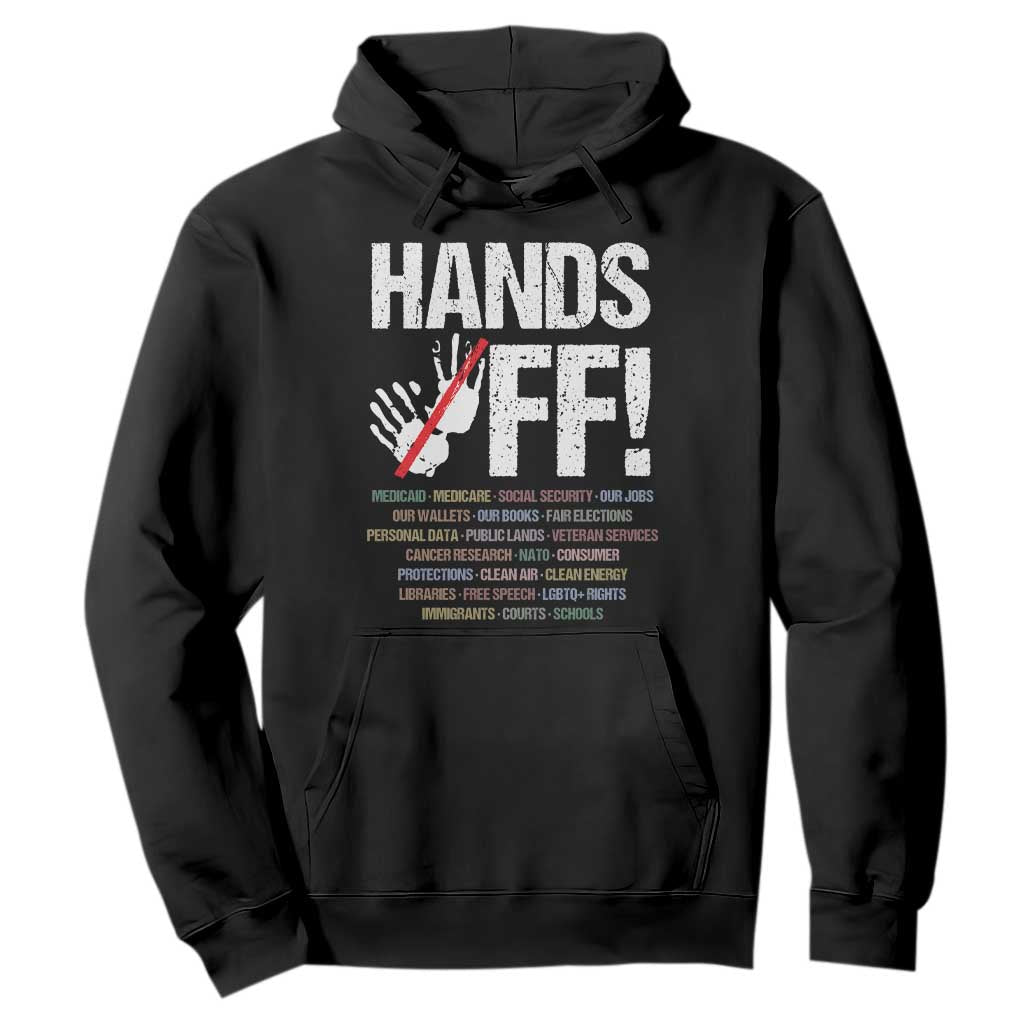 Hands Off Hoodie Social Security And Medicare Protest Vintage Hand Print TS11 Black Print Your Wear