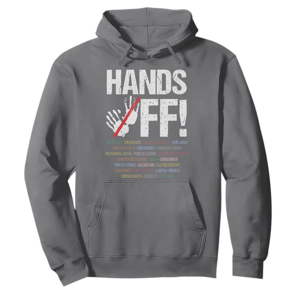 Hands Off Hoodie Social Security And Medicare Protest Vintage Hand Print TS11 Charcoal Print Your Wear