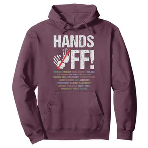 Hands Off Hoodie Social Security And Medicare Protest Vintage Hand Print TS11 Maroon Print Your Wear